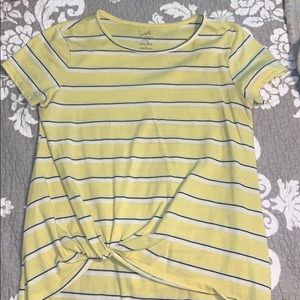 Yellow side tie shirt